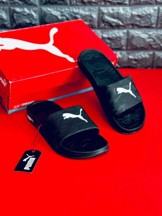 Новая колекция! Шлепанцы Puma мужские Camouflage Black пляжные тапочки сланці Пума шльопанці Puma Шлепки Пума резиновые топочки Пума черные шлепки