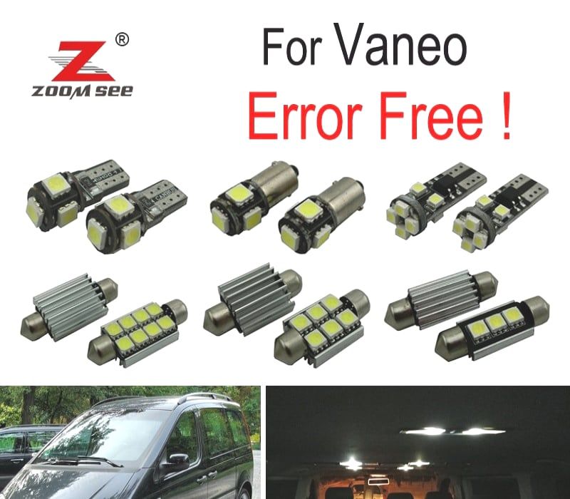 KIT COMPLETO DE 17 LÂMPADAS LED INTERIOR MERCEDES VANEO W414 02-05
