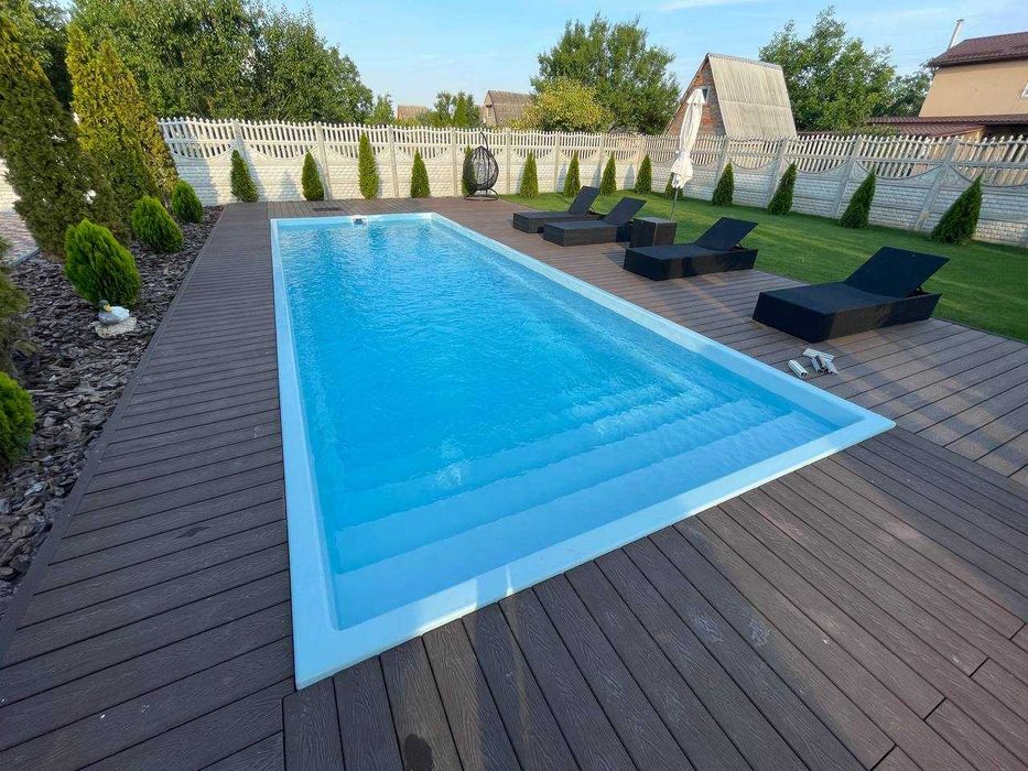 Бассейн Композитный под Ключ от 5.8 метров | 10 лет гарантия