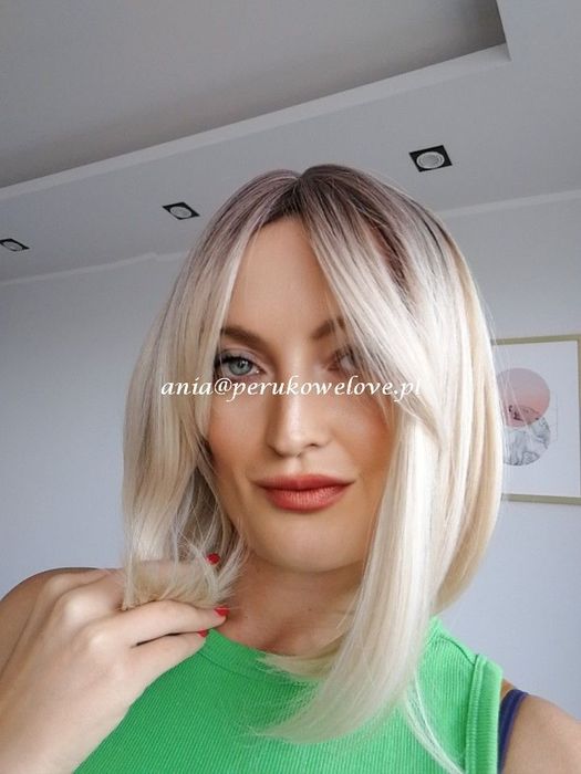 Peruka bob blond ombre na co dzień WŁOSY jak naturalne