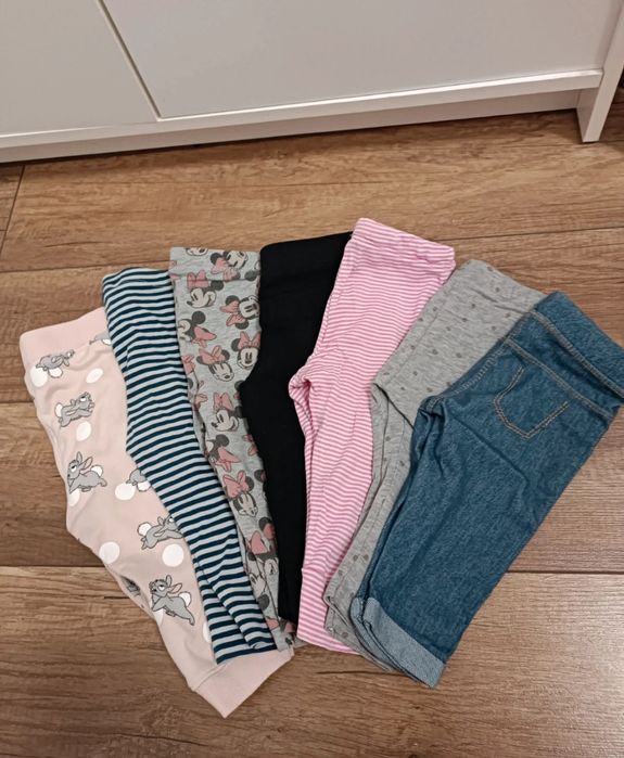 Różowe legginsy Myszka Miki H&M 74 -7 szt