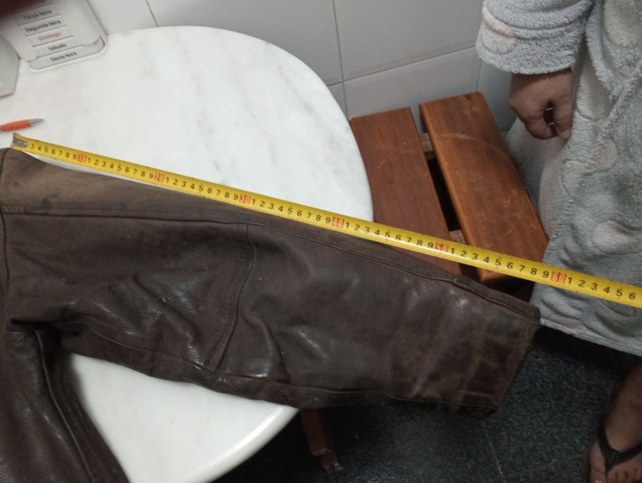 Casaco cabedal genuíno