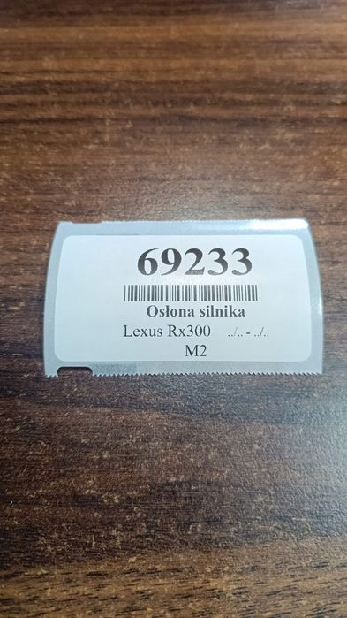 lexus rx300 3.0 v6 pokrywa osłona silnika