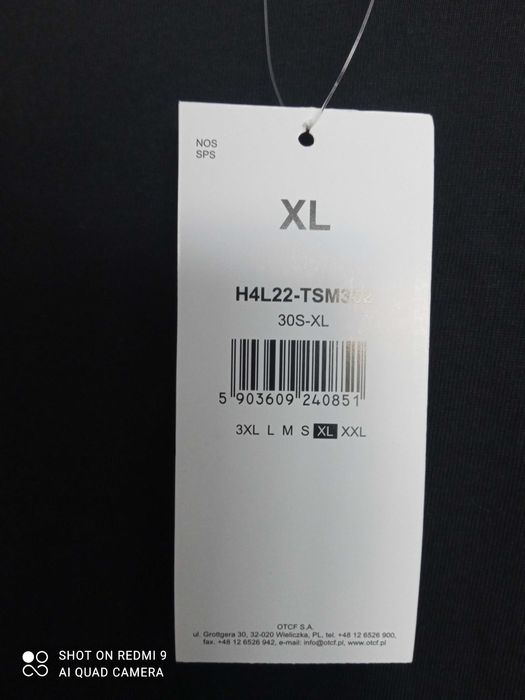 NOWY! T-shirt 4F koszulka, czarny, męski XL duży