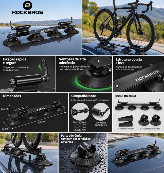 Suporte de Bicicleta para Carro ROCKBROS – Novo!