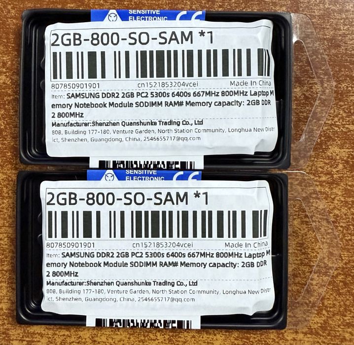 Модуль памяти SAMSUNG DDR2  2*2 GB PC2 800 MHz для ноутбука, SODIMM