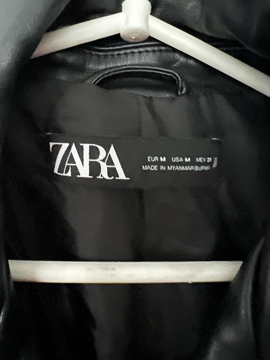 Zara ramoneska ekoskora M czarna damska lekka kurtka