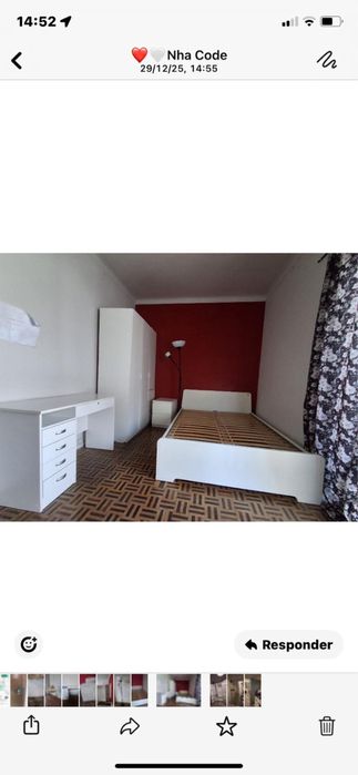 Conjunto de quarto IKEA (cama, guarda roupa, banquinha, mesa de estudo