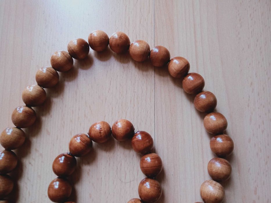 Drewniany naszyjnik korale + bransoletka