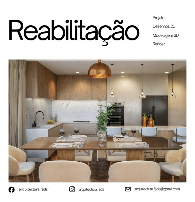 Desenho e modelação 3D Render. Arquitetura e design Interior