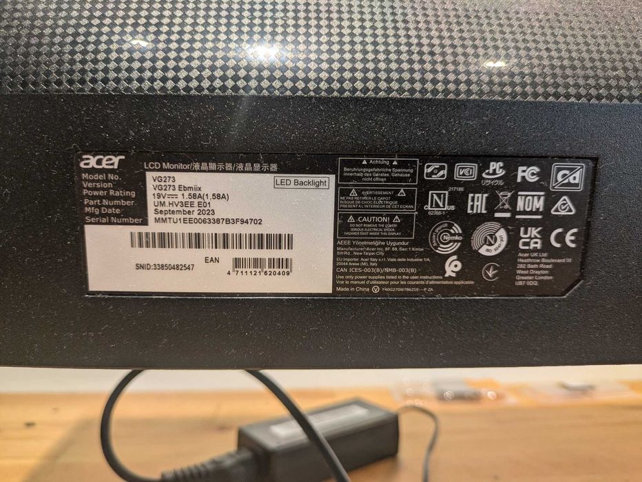 Monitor gamingowy Acer Nitro | VG273 | Czarny | 27" | FullHD