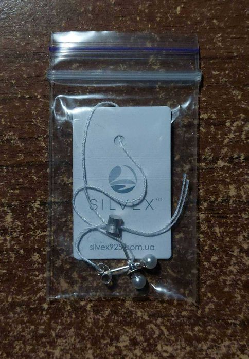 Срібні сережки 925 з перлами, нові, з біркою