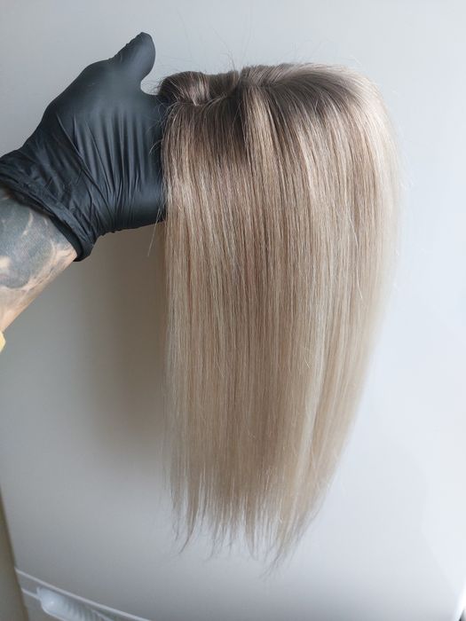 Topper 100% naturalny włos blond odrost