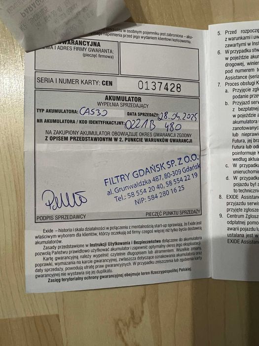Akumulator Centra z Gwarancją BEZ START-STOP