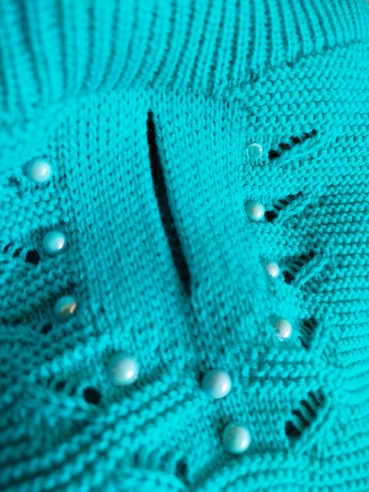 В'язане бірюзове плаття