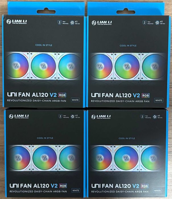 7x Lian Li AL120 V2 RGB + Controlador UNI Hub