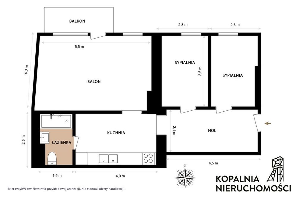 3 pok. kamienica centralne balkon 1 piętro