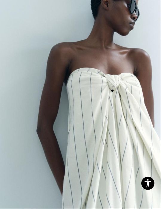 Нова смугаста сукня з вузлом Zara