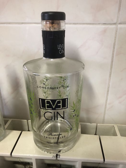 Garrafas vazias de gin e outras