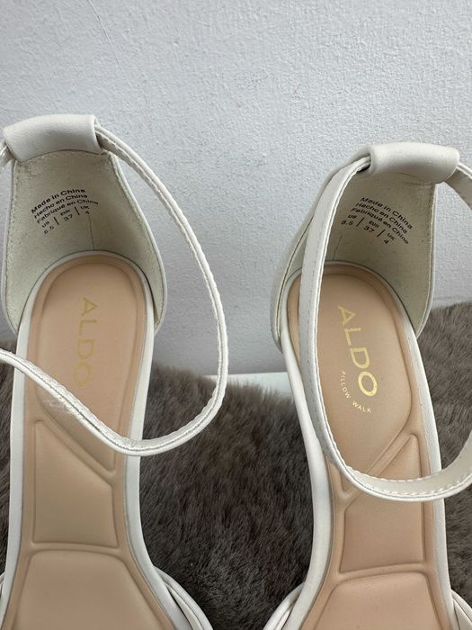 Buty damskie białe skórzane sandały czółenka Aldo Derperla 37