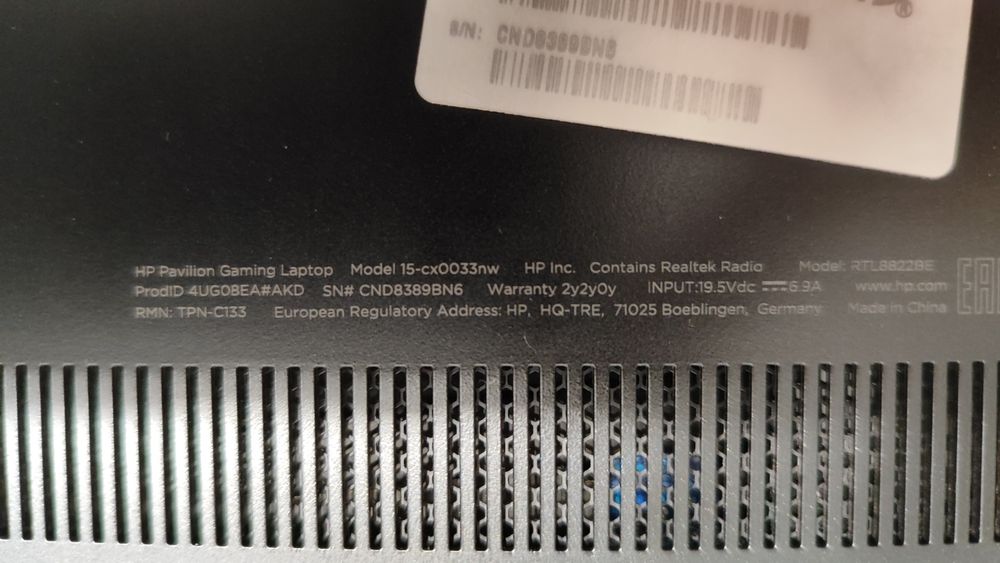 Laptop HP pavilion gaming  i5-8300h gtx1050 15-cx0033nw