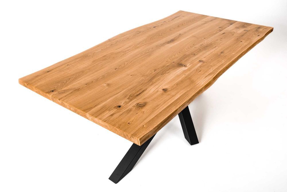 Stół drewniany dąb lity rozkładany rustic LOFT Loftowy blat Łęczna