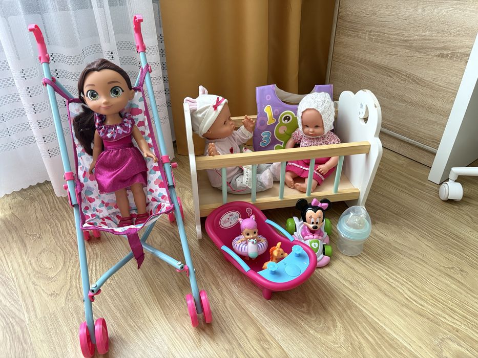 Комплект іграшок колиска візочок ляльки сушка для одягу