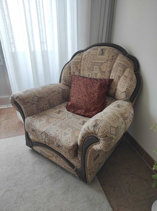 Conjunto de Sofás (Sofá-Cama 3 Lugares + 2 Sofás Individuais)