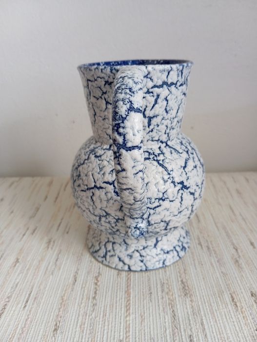 Dzban ceramiczny Gres des Neiges vintage niebiesko-biały 20 cm