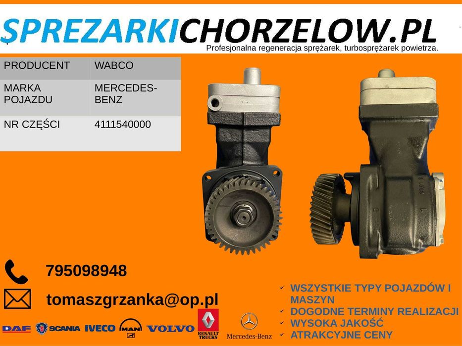 Sprężarka powietrza Wabco do Mercedes Atego