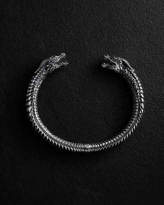 Срібний браслет KAMPF DER DRACHEN з драконами