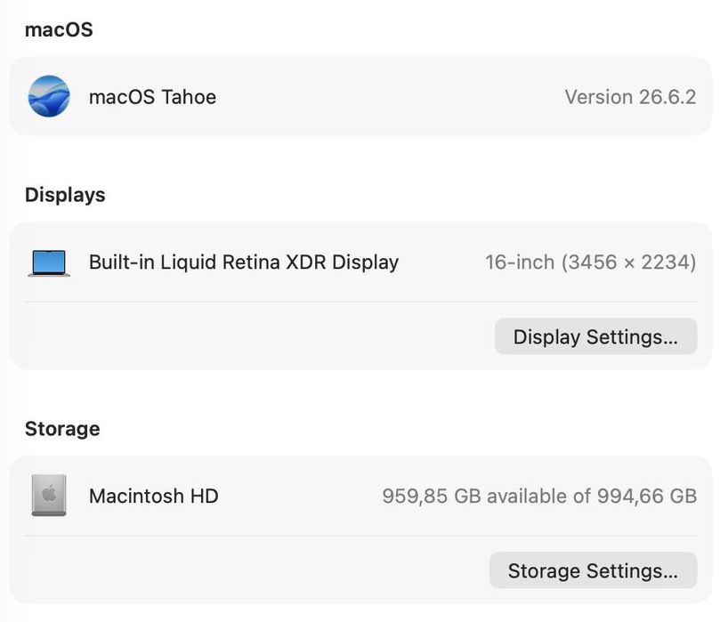 MacBook Pro 16 M1 MAX 64GB RAM 1TB SSD Silver