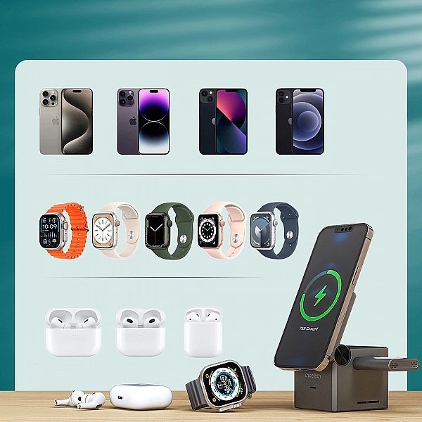 Ładowarka Choetech T632-f indukcyjna 15w 3w1 na iPhone / Apple Watch /
