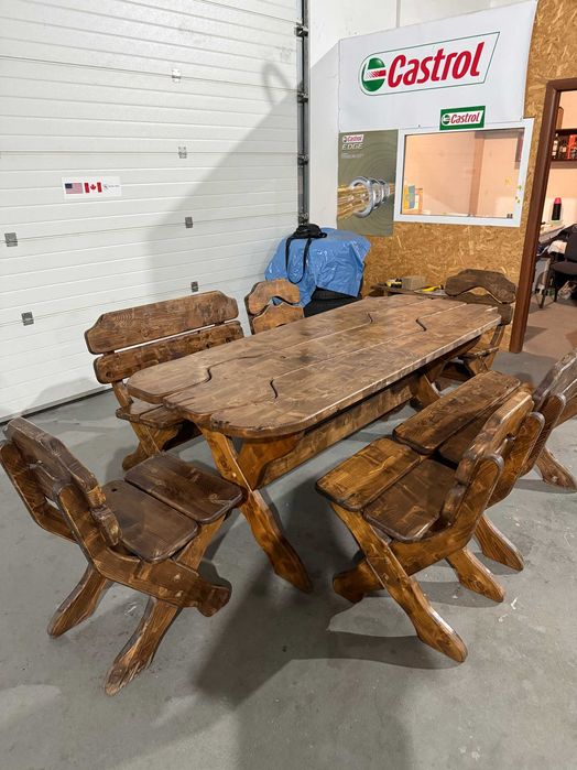 Стіл з кріслами ручної роботи в альтанку комплект