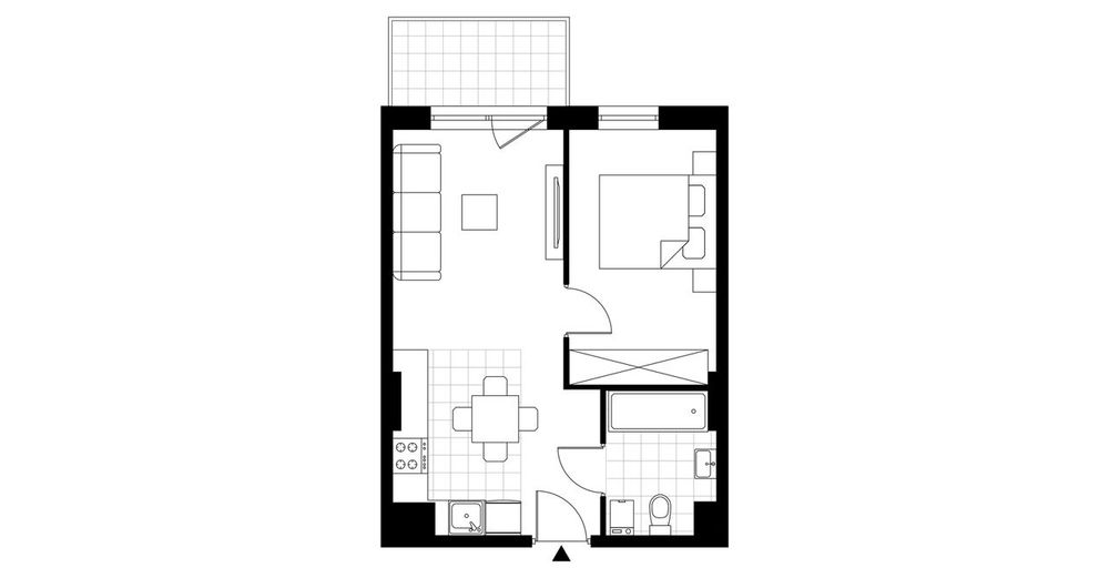 1-pokojowe mieszkanie 35 m² Bezpośrednio - Widok 3