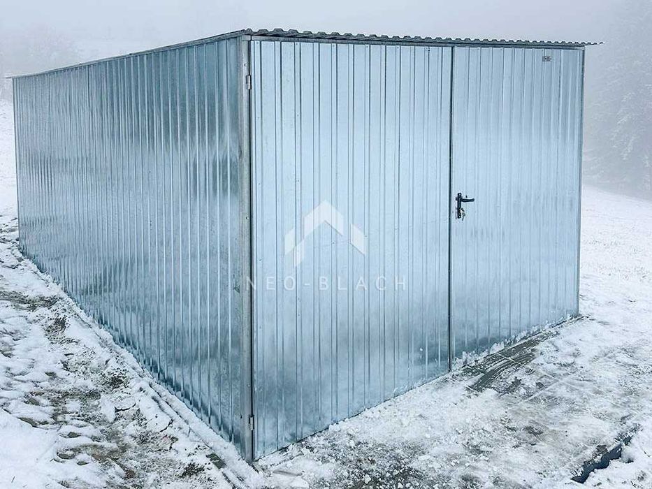 Blaszak - Garaż Blaszany 3X6M Brama - Ocynk Dach Spad W Tył Nb122