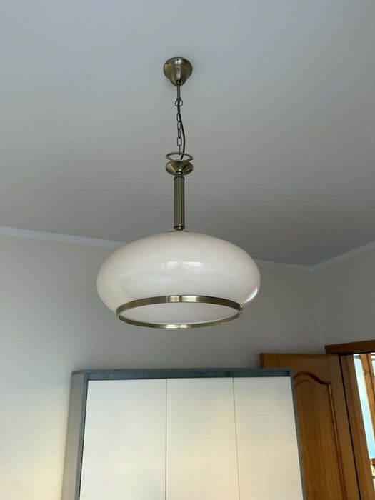 Zestaw lamp: Żyrandol + 2 Kinkiety | Styl Klasyczny / Mosiądz / Retro