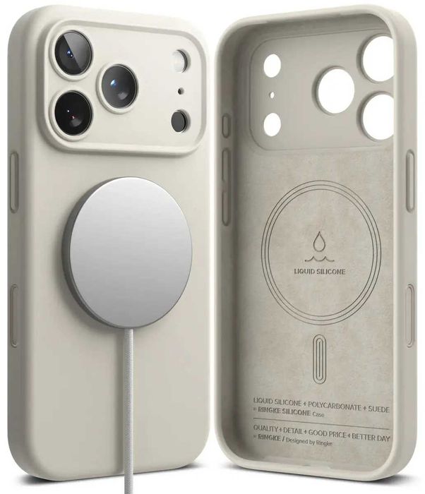 Чехол Ringke Silicone Magnetic для iPhone 17 Pro Max Stone