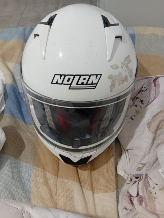 Capacete branco, tamanho Xs