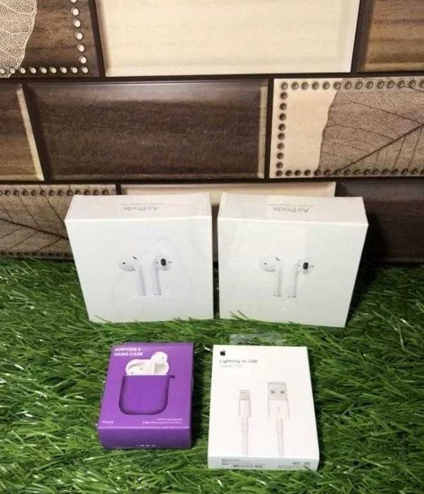 Наушники Airpods 2 Макс качество!! 1в1 с + чехол в подарок
