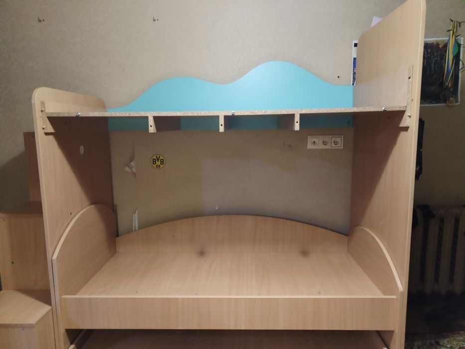 Дитяче двоярусне ліжко з комодом-сходами (під розбірку)