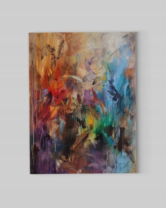 Obraz na płótnie "Abstrakcyjne Linie i Kolory" 75x100 cm