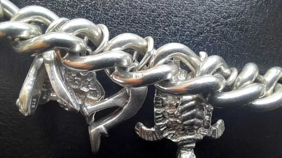 BRANSOLETKA Z LITEGO SREBRA CHARM. (52,7gm Sterling .925 srebro