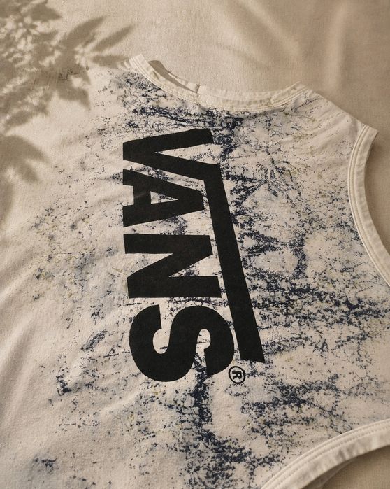 Top Vans Super Peachy XS/S – crop top, biało-czarny, idealny na lato