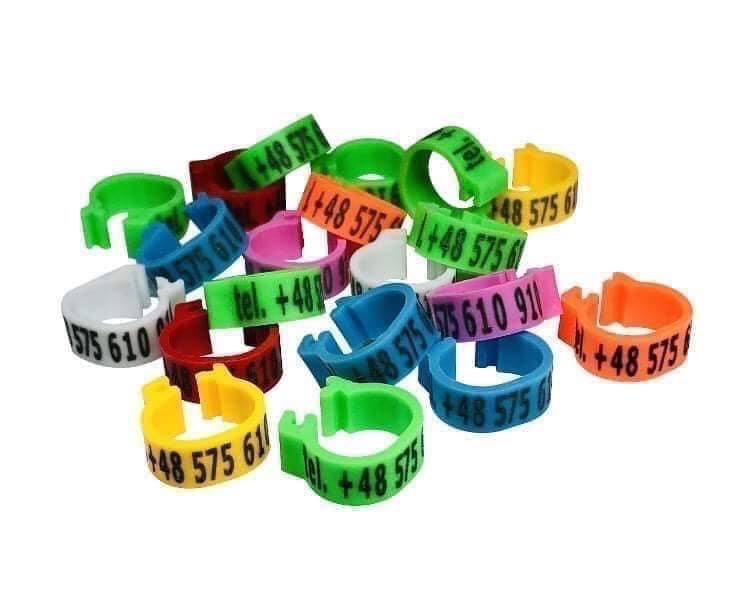 Znaczniki dla gołębi z numerem telefonu wypalane laserowo 125szt