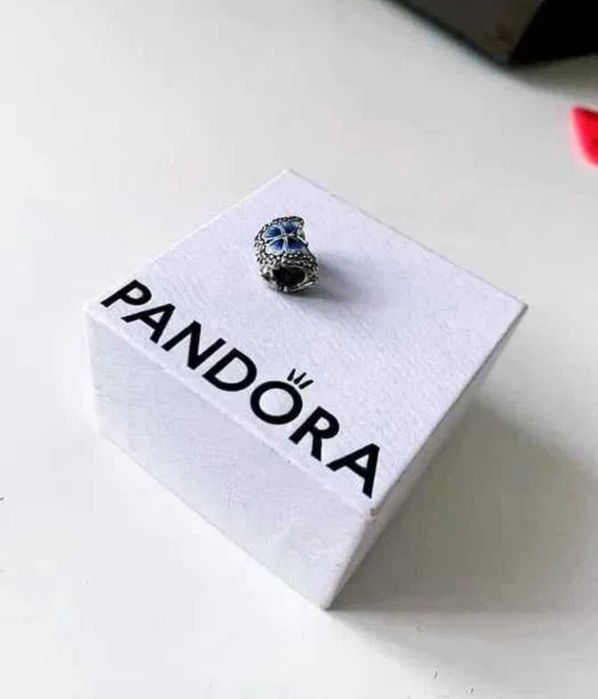 PREZENT ZIMA Zawieszka Charms Błękitny Motyl do bransoletka modułowa