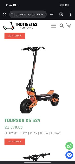 Trotinete toursor x5 pro 5000W