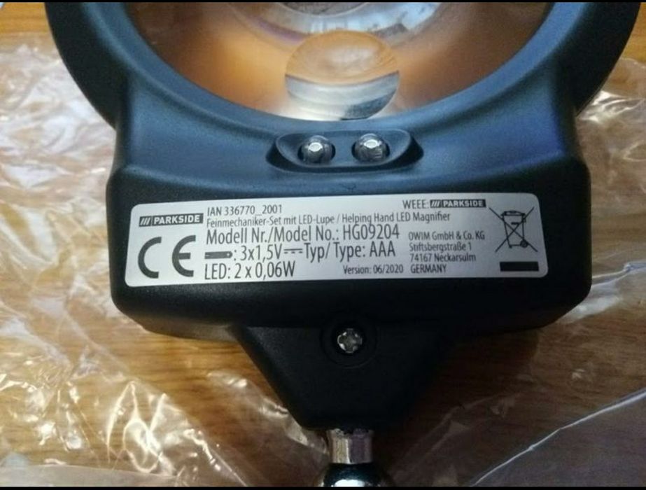 Третья рука/лупа для пайки GERMAN Parkside/LED подсветк/третя паяльник ...