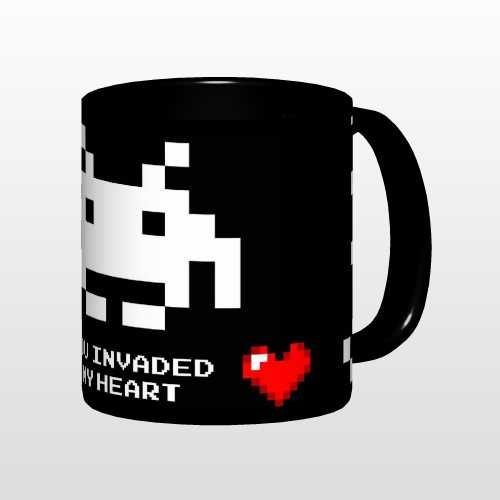 Kubek Gracza Gaming Invaders Atari Pixel 8bit Retro Walentynki