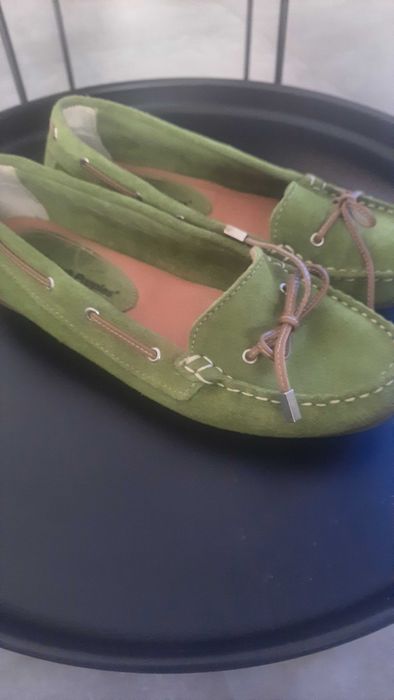 Mokasyny buty skóra Hush Puppies 38 zielone Ecco